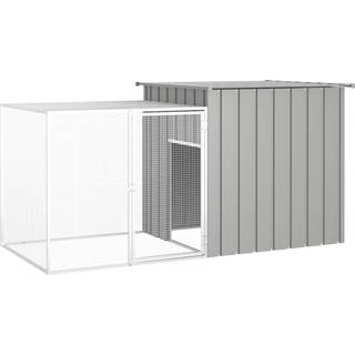 hønsehus 200x91x100 cm galvaniseret stål antracitgrå