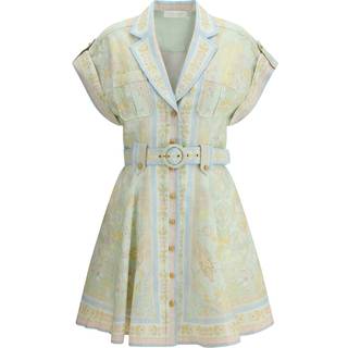 Zimmermann Acacia belted linen shirt dress - blue - S