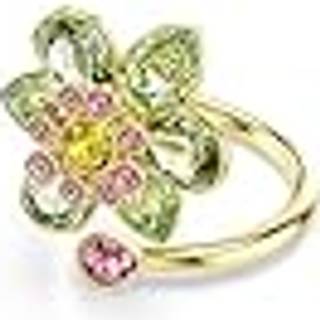 Idyllia Offener Ring, Verschiedene Schliffe, Blume, Grün, Goldlegierungsschicht