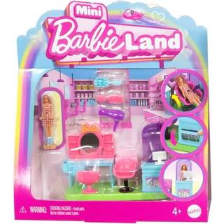 Barbie Mini Barbieland Collectible Hair Salon Playset med 1,5-tommer Doll Style Station med Mirror Shampoo-område og reception til historiefortæl