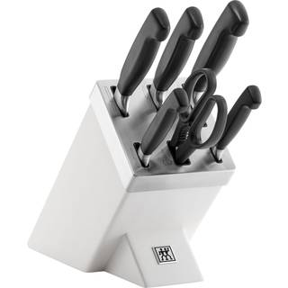Selvskærpende knivblok Fire Stjerner med 5 knive og 1 saks