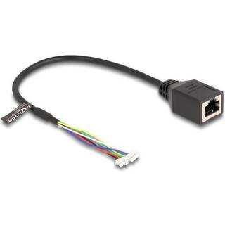Delock Cat 5e RJ45 til 4-bens & 6-bens pinheader-adapterkabel, 30 cm – sort