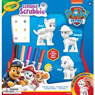 Crayola Scribble Scrubbie Paw Patrol Figurine Playset Anpassningsbar PAW Patrol Toys & Gifts för småbarn Återanvändbar målaraktivitet i åldrarna