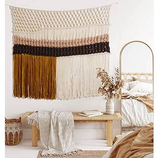 Iower makrame væg hængende vævet stor farverig makrame vægdekor fiber kunst håndlavet hjem værelse indretning 40 """" w*32 """" l