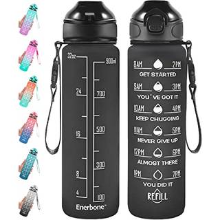Enerbone 32 oz vandflaske med tider til at drikke og str? motiverende drikkevandsflasker med b?rende rem l?kref BPA & giftig fri S?rg for, at du