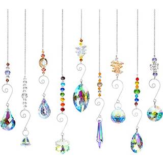 Crystal Suncatchers Rifny Hanging Crystals Ornament Sun Catcher med k?de 9 Pack Glass Perler Ball Prisms Pendant Rainbow Maker til vindue Hjemmek