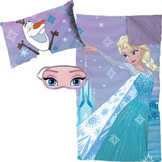 Jay Franco Disney Frozen Let It Go 3 Stown Sleepover Set - Cosy & Warm Slumber Bag With Pillow & Eye Mask