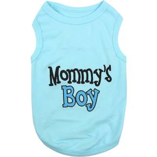 Parisisk Pet Dog T -shirt med broderet 'Mommys Boy' ord - 100% bomuldsdrenghund tøj - åndbar mamas drenghundskjorte - maskinevaskbar hundeskjorte