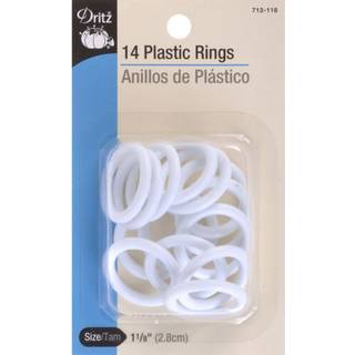 Dritz 713-118 Plastiske ringe 1-1/8-tommer hvid 14 t?lling