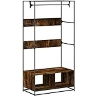 Klædeskab 90X50X180 Cm Konstrueret Træ Etræsfarve - Røget eg