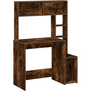 Skrivebord M. Hylder 100X45X140 Cm Konstrueret Træ - Røget eg
