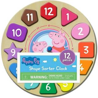 Peppa Pig Shape Sorter Clock Puzzle i 36 månader till 48 månader 14 delar (12 -delar nummer klocka stativ)