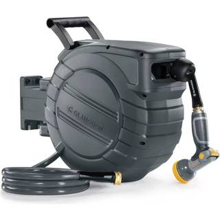 Glahoden udtrækkelig haveslange rulle 1/2 i x 65 ft Opgraderet UV -resistent kraftig automatisk slangehjulmurmontering 3/4 i messingmiljø