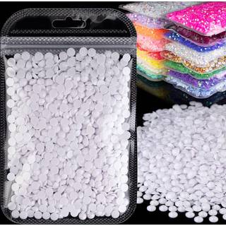 4000pcs 4 mm harpiks rhinestones bulk hvid fladback runde gelé rhinestones bedazzling ikke hotfix krystal perler stor mængde engros til diy håndv