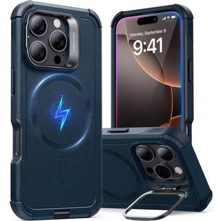 ESR til iPhone 16 Pro-sag med stand 23ft Military-Cvlade Drop Protection Heavy Duty Magnetic Phone Case kompatibel med MagSafe tilbehør Cyber ??S