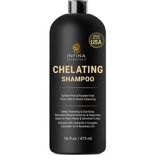 Infina Essentials Chelating Hard Water Shampoo med Chelactik -3 & Rosemary Oil - Color Safe Metal Detox Shampoo til opbygning og svømmere hår - 1