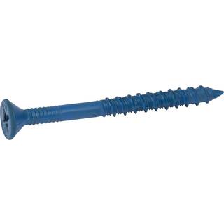 Confast 3/16 """" X 3-1/4 """" Blue Flat Phillips Beton Skrue Anker med borebit til forankring til murblok eller mursten (100 pr. Boks)