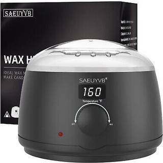 SAEUYVB Professional Digital voksvarmer med l?g og 16 oz gryde til h?rfjerning (sort)