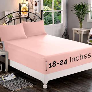 Elegant komfort 1500 premium kvalitet monteret ark ultra blød 18-24 tommer ekstra dyb lomme - enkelt monteret ark til høj madras - rynke gratis m