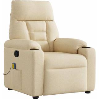 massagestol stof cremefarvet