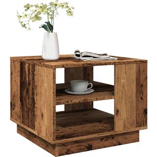 sofabord 55x55x42 cm konstrueret træ antikt trælook