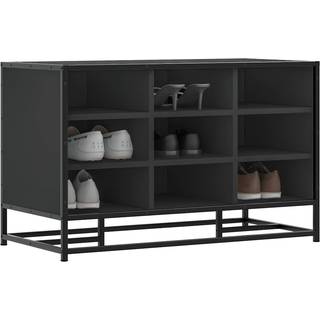 Skobænk 84X40X53,5 Cm Konstrueret Træ Metal Etræsfarve - Sort