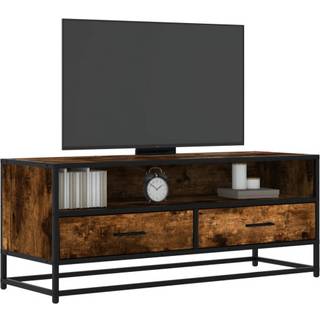 Tv-Bord 80X34,5X40Cm Konstrueret Træ Og Metal Etræsfarve - 100 cm / Røget eg