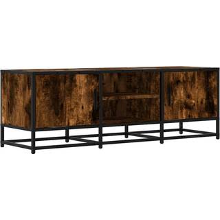 tv-bord 120x35x41 cm konstrueret træ og metal røget egetræ