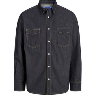 Jack & Jones Austin Wide Fit Denim Shirt LS Dark Denim