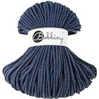 Bobbiny Premium 5mm flettet makrame -ledning (jeans) 108yds/330ft (100% genanvendt bomuld)