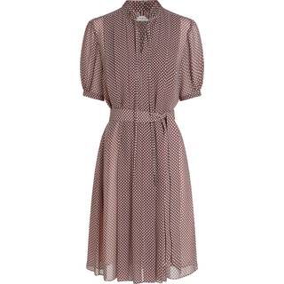 Print Pleated Fit And Flare Dress