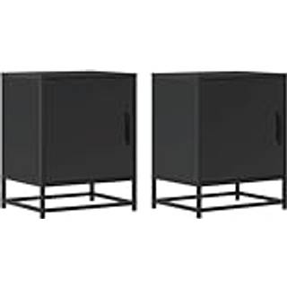 Sengeskab 40X31X50 Cm Konstrueret Træ Og Metal - 2 / Sort