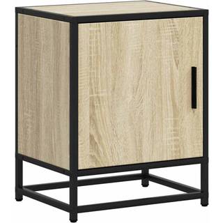 sengebord 40x31x50 cm konstrueret træ og metal sonoma-eg