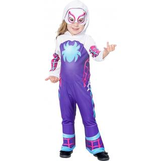 Ghost Spider Classic Kostume - 3-4 år - 104 cm - heldragt med maske