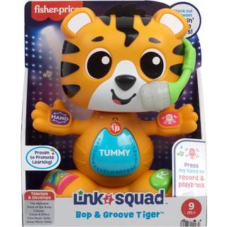 Fisher-Price Baby Learning Toy Link Squad Bop & Groove Tiger med musik och ljus i åldrarna 9 månader kompatibla endast med länkgruppsartiklar