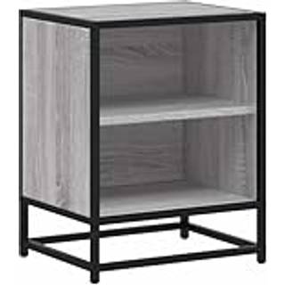 sengebord 40x31x50 cm konstrueret træ og metal grå sonoma-eg