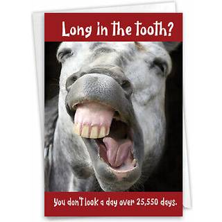 Nobleworks Funny 70-års fødselsdag milepæl lykønskningskort med 5 x 7 tommer konvolut (1 kort) hestetænder-70 C10250mbg