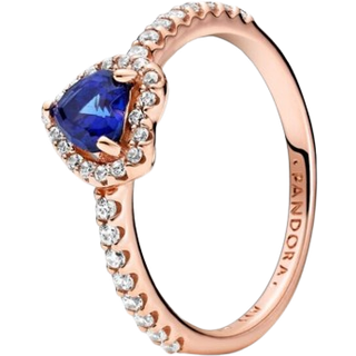 Pandora Rose Gold Sparkling Blue Elevated Heart Ring - 50
