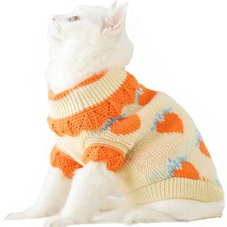 ANIAC Efterr Hundetrje til lille hund pige Jordbrstrikket kattetrje Vinter hvalpetj rullekrave killingestrik Kunne vejr-outfit til tekop Chi