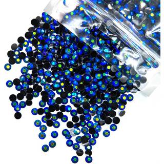 qiipii 5300 pcs 3mm safirbl? ab harpiks rhinestones til h?ndv?rk af m?rkebl? fladback gel?harpiks sten bulk ss10 sorte bl? diamanter perler charm