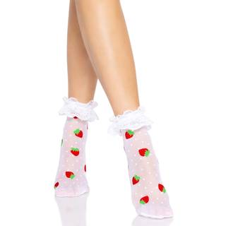 Leg Avenue Strawberry Ruffle Top Anklets 3015 White