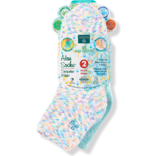 Jordterapeutik Aloe Socks 2 par pr. Pakke (1 par flerfarvet et par aqua) af Jorden terapeutika
