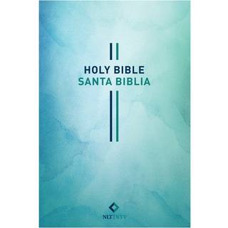 Bilingual Bible / Biblia bilingue NLT/NTV (Softcover, Blue Watercolor)