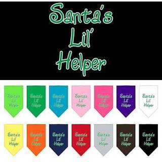 Santa Lil Helper Screen Print Bandana Black Small