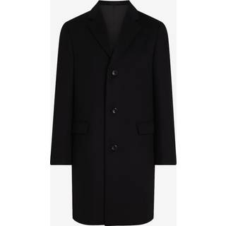 Slim Brushed Wool Coat - Black - XXL