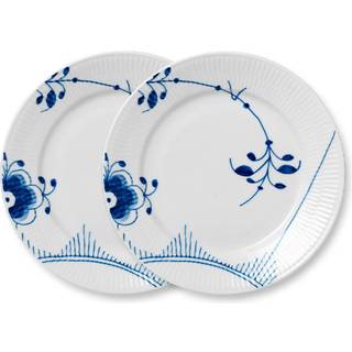 Royal Copenhagen Blå Mega Riflet tallerken 2 stk. 22 cm