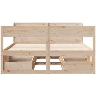 Sengeramme Uden Madras Massivt Fyrretræ - Naturfarvet / 160 x 200 cm