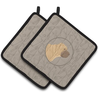 """"Caroline's Treasures CK2209PTHD Shar Pei in The Kitchen Par grydelapper grydelapper Multicolor""""