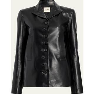 Khaite Saraphina leather blazer - black - XXS
