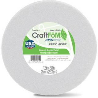 Floracraft Craftfom Disc 1,2 tommer x 8,8 tommer hvid